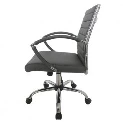 Kiddle Gray Faux Leather Seat Short Office Chair with Non-Adjustable Arm by Furniture of America 12 Kiddle Gray Faux Leather Seat Short Office Chair with Non-Adjustable Arm by Furniture of America -Furniture of America Sales Store gray and chrome furniture of america task chairs idf fc667gy s 4f 1000