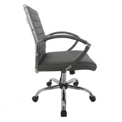 Kiddle Gray Faux Leather Seat Short Office Chair with Non-Adjustable Arm by Furniture of America 11 Kiddle Gray Faux Leather Seat Short Office Chair with Non-Adjustable Arm by Furniture of America -Furniture of America Sales Store gray and chrome furniture of america task chairs idf fc667gy s c3 1000
