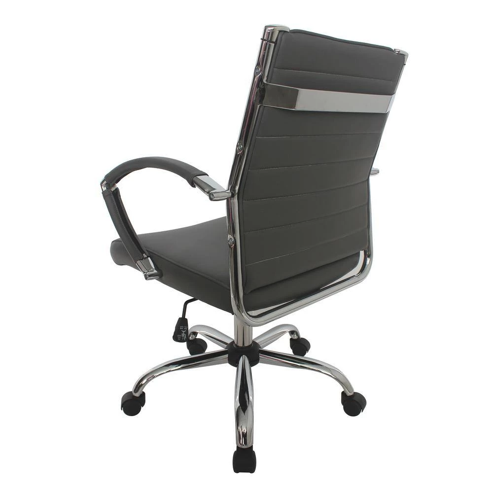 Kiddle Gray Faux Leather Seat Short Office Chair with Non-Adjustable Arm by Furniture of America 7 Kiddle Gray Faux Leather Seat Short Office Chair with Non-Adjustable Arm by Furniture of America - Image 7