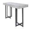 Belaire 47.25 in. Gray and Gun Metal Rectangle Faux Marble Console Table by Furniture of America