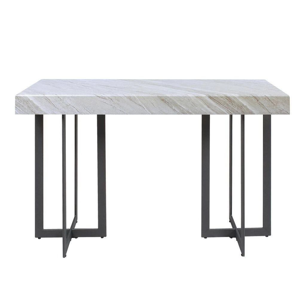 Belaire 47.25 in. Gray and Gun Metal Rectangle Faux Marble Console Table by Furniture of America 5 Belaire 47.25 in. Gray and Gun Metal Rectangle Faux Marble Console Table by Furniture of America - Image 5