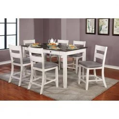 Lovelle 24.75 in. Antique White Counter Height Chairs (Set of 2) by Furniture of America -Furniture of America Sales Store gray antique white furniture of america bar stools idf 3715pc 31 1000