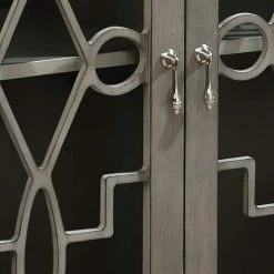 Fickel Gray Accent Cabinet with 2-Shelf by Furniture of America -Furniture of America Sales Store gray furniture of america accent cabinets idf ac268gy 44 1000