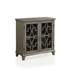 Fickel Gray Accent Cabinet with 2-Shelf by Furniture of America