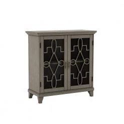 Fickel Gray Accent Cabinet with 2-Shelf by Furniture of America -Furniture of America Sales Store gray furniture of america accent cabinets idf ac268gy 77 1000