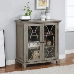 Trayer Gray Accent Cabinet with 3-Shelf by Furniture of America -Furniture of America Sales Store gray furniture of america accent cabinets idf ac271 31 1000