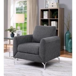 Louy Gray Upholstered Chair by Furniture of America -Furniture of America Sales Store gray furniture of america accent chairs idf 6088gy ch 31 1000