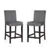Steffingham Gray Solid Back Counter Height Stools (Set of 2) by Furniture of America