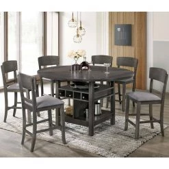Summerland Gray Counter Height Chairs (Set of 2) by Furniture of America -Furniture of America Sales Store gray furniture of america bar stools idf 3733gy pc 31 1000