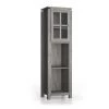 Tymon 68.9 in. Gray MDF 3-Shelf Accent Boocase With Cabinet And Adjustable Shelves by Furniture of America