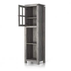 Tymon 68.9 in. Gray MDF 3-Shelf Accent Boocase With Cabinet And Adjustable Shelves by Furniture of America -Furniture of America Sales Store gray furniture of america bookcases bookshelves hfw 1477c35 tr 77 1000