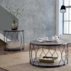 Octavia 34 in. Gray Medium Round Wood Coffee Table with Shelf by Furniture of America 11 Octavia 34 in. Gray Medium Round Wood Coffee Table with Shelf by Furniture of America -Furniture of America Sales Store gray furniture of america coffee tables idf 4171c 31 1000