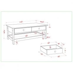 Mingden 42.38 in. Gray Rectangle Wood Top Coffee Table by Furniture of America -Furniture of America Sales Store gray furniture of america coffee tables idf 4276c 76 1000