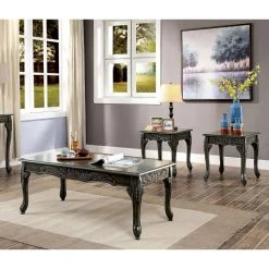 Bransonville 3-Piece 48 in. Gray Large Rectangle Wood Coffee Table Set by Furniture of America -Furniture of America Sales Store gray furniture of america coffee tables idf 4914gy 3pk 31 1000