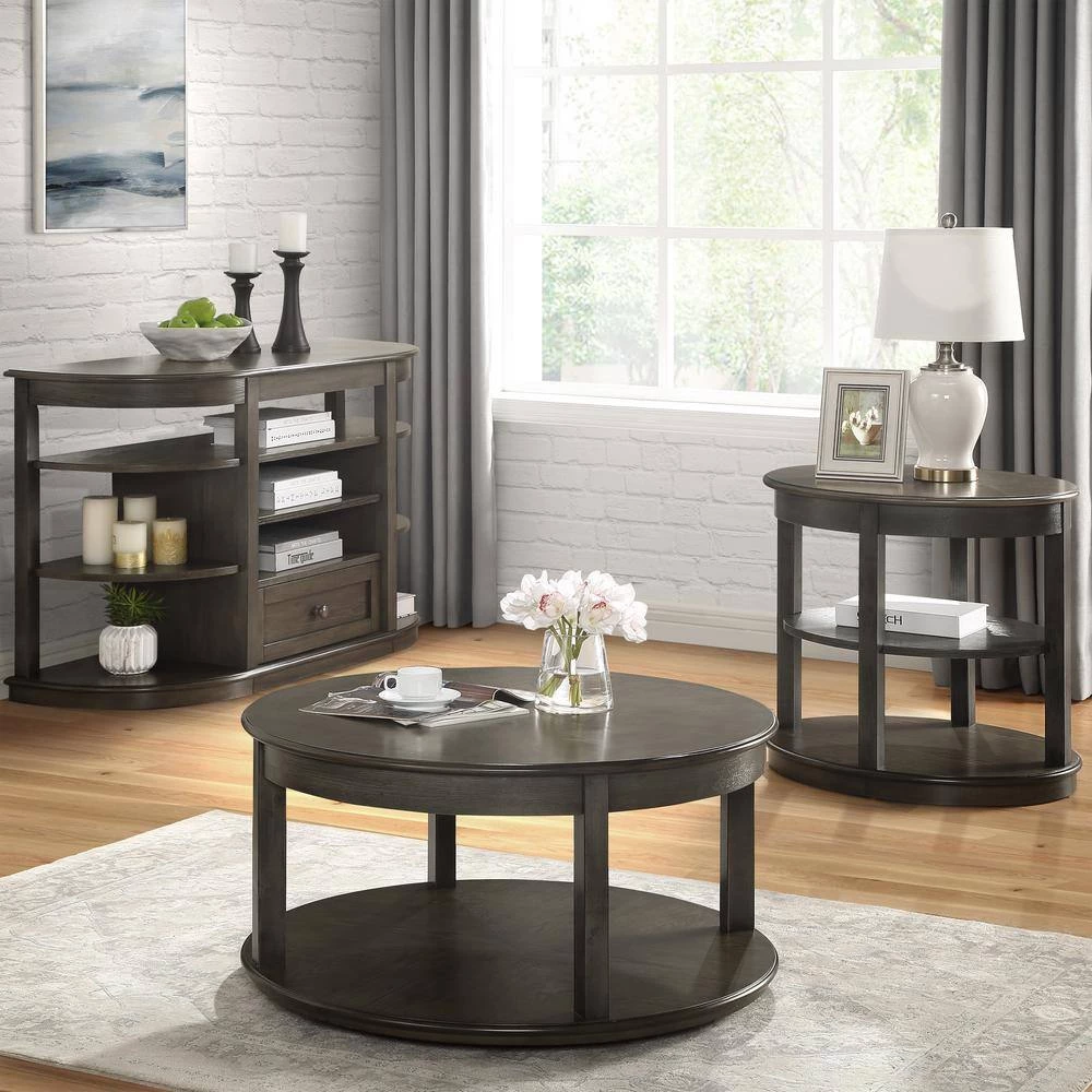 Mengala 48 in. Gray Half-Circle Wood Top Console Table by Furniture of America 6 Mengala 48 in. Gray Half-Circle Wood Top Console Table by Furniture of America - Image 6