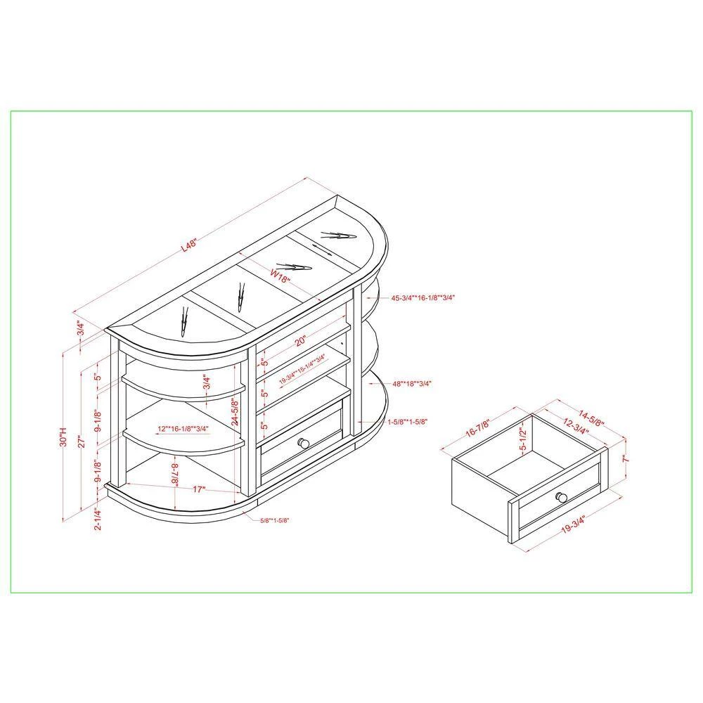 Mengala 48 in. Gray Half-Circle Wood Top Console Table by Furniture of America 5 Mengala 48 in. Gray Half-Circle Wood Top Console Table by Furniture of America - Image 5