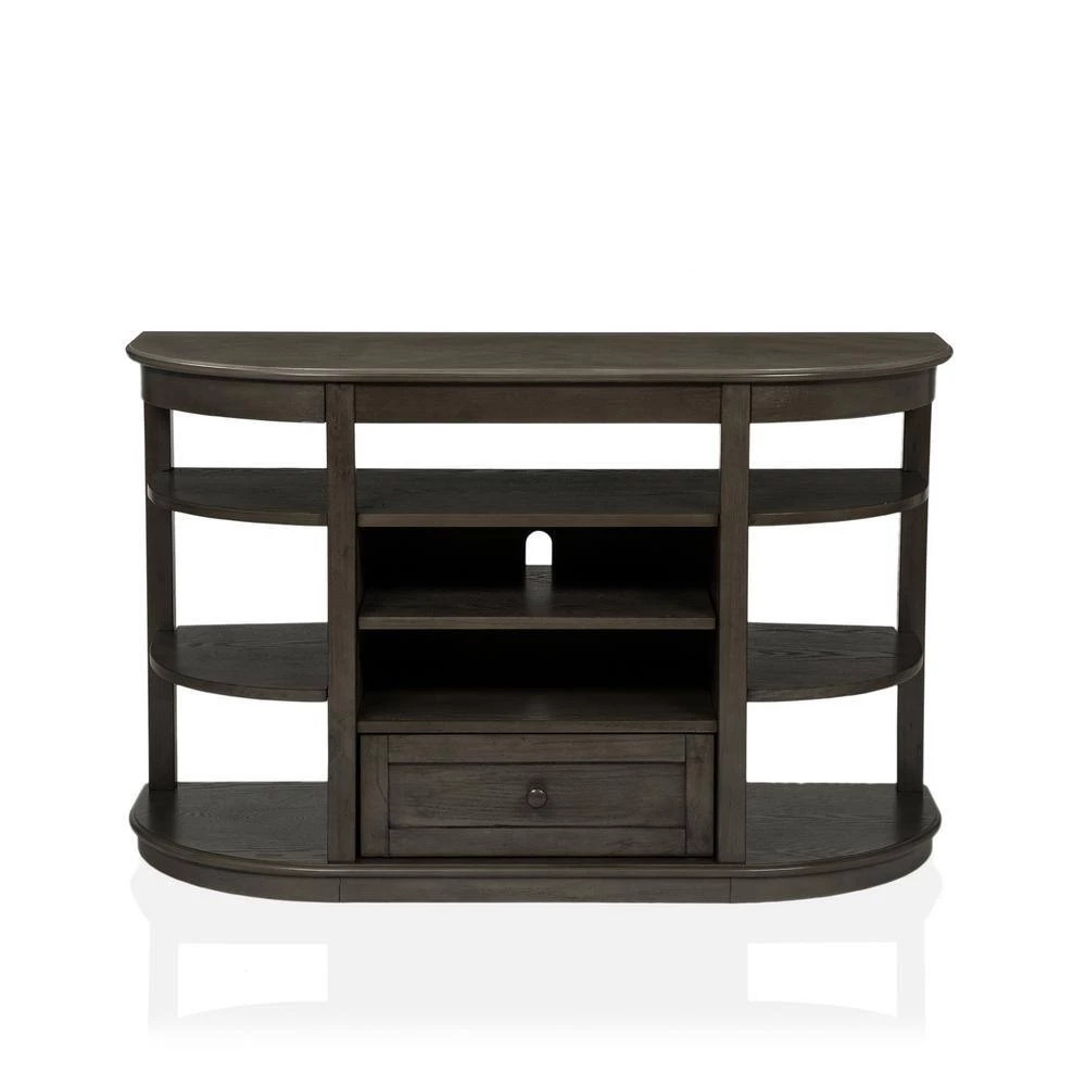 Mengala 48 in. Gray Half-Circle Wood Top Console Table by Furniture of America 2 Mengala 48 in. Gray Half-Circle Wood Top Console Table by Furniture of America - Image 2