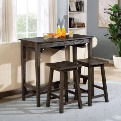 Reggish 3-Piece Gray Counter Dining Table Set by Furniture of America -Furniture of America Sales Store gray furniture of america dining room sets idf3475gypt3pk 31 1000