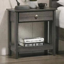 Mingden 21.13 in. Gray Rectangle Wood Top End Table by Furniture of America -Furniture of America Sales Store gray furniture of america end side tables idf 4276e c3 1000