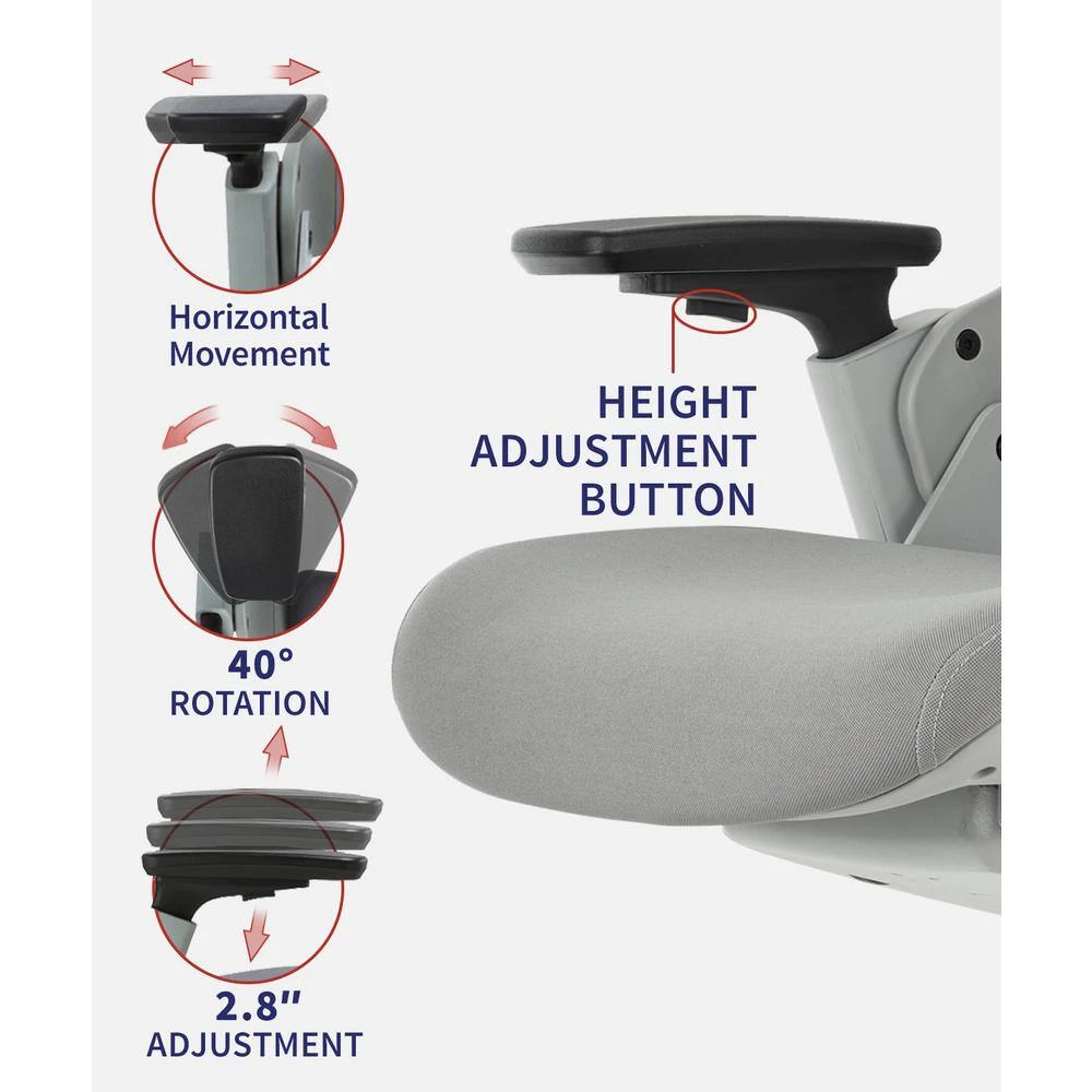 Legacy Regular Gray Mesh-Seat 3D Adjustable Armrest Ergonomic Office Chair by Furniture of America 6 Legacy Regular Gray Mesh-Seat 3D Adjustable Armrest Ergonomic Office Chair by Furniture of America - Image 6