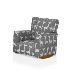 Patzi Gray Upholstered Kids Rocking Chair by Furniture of America