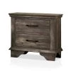 Ragena 2-Drawer Gray Nightstand (26 in. H x 27.88 in. W x 16.38 in. D) by Furniture of America