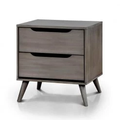 Mackie 2-Drawer Gray Nightstand by Furniture of America