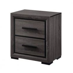 Baxley 2-Drawer Gray Nightstand by Furniture of America