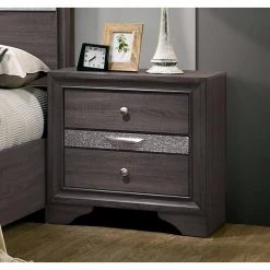 Ekon 3-Drawer Gray Nightstand by Furniture of America -Furniture of America Sales Store gray furniture of america nightstands idf 7552gy n a0 1000