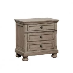Kapriella 3-Drawer Gray Nightstand by Furniture of America