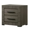 Burgaw 2-Drawer Gray Nightstand 20.25 in. H x 21.5 in. W x 17.75 in. D by Furniture of America