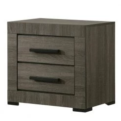 Burgaw 2-Drawer Gray Nightstand 20.25 in. H x 21.5 in. W x 17.75 in. D by Furniture of America