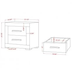 Burgaw 2-Drawer Gray Nightstand 20.25 in. H x 21.5 in. W x 17.75 in. D by Furniture of America -Furniture of America Sales Store gray furniture of america nightstands idf ac397 76 1000