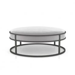Skyview Gray Upholstered Ottoman by Furniture of America