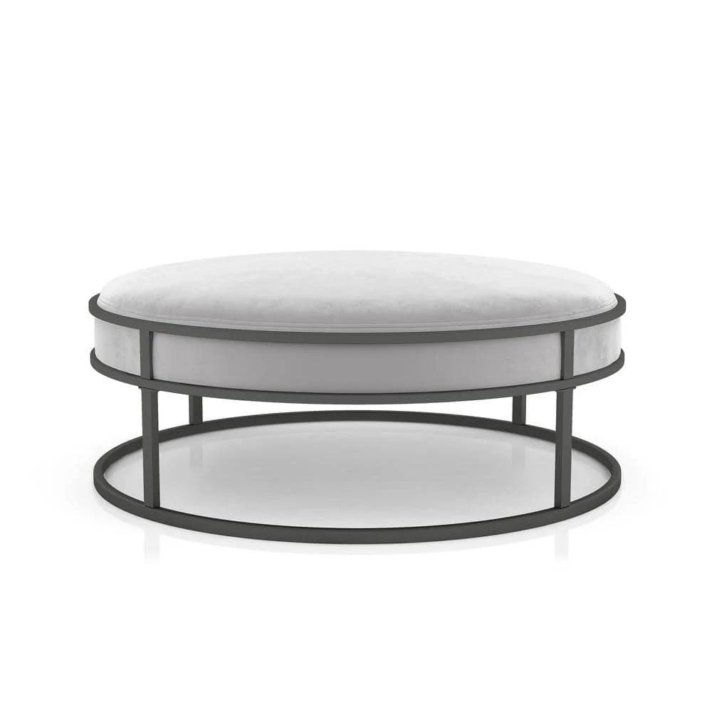 Skyview Gray Upholstered Ottoman by Furniture of America 1 Skyview Gray Upholstered Ottoman by Furniture of America