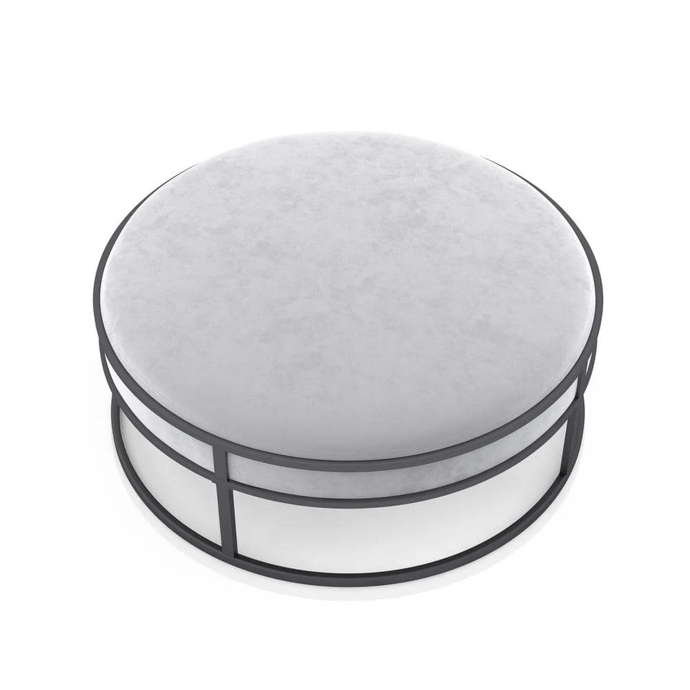 Skyview Gray Upholstered Ottoman by Furniture of America 3 Skyview Gray Upholstered Ottoman by Furniture of America - Image 3