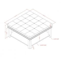 Wadesboro Gray Button Tufted One Shelf Ottoman by Furniture of America -Furniture of America Sales Store gray furniture of america ottomans idf ac822gy 76 1000