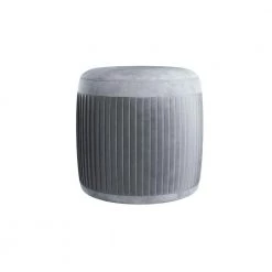 Holtman Gray Round Ottoman by Furniture of America