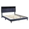 Lankley Gray Wood Frame Queen Platform Bed with USB port by Furniture of America