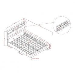 Lankley Gray Wood Frame Queen Platform Bed with USB port by Furniture of America -Furniture of America Sales Store gray furniture of america platform beds idf 7254gy q 76 1000