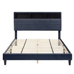 Lankley Gray Wood Frame Queen Platform Bed with USB port by Furniture of America -Furniture of America Sales Store gray furniture of america platform beds idf 7254gy q c3 1000