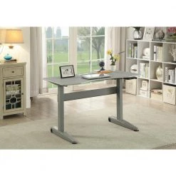 Talbott 47.25 in. Rectangular Gray Steel Standing Desk with Adjustable Height by Furniture of America -Furniture of America Sales Store gray furniture of america standing desks idf dk6092gy s 31 1000