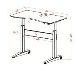 Talbott 47.25 in. Rectangular Gray Steel Standing Desk with Adjustable Height by Furniture of America -Furniture of America Sales Store gray furniture of america standing desks idf dk6092gy s 76 1000
