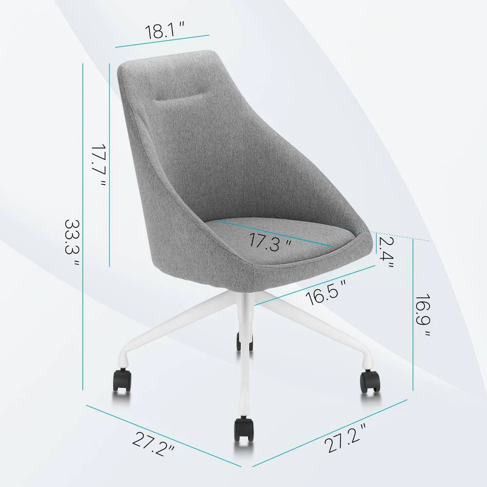 Isla Gray Fabric Upholstered Swivel Task Chair by Furniture of America 4 Isla Gray Fabric Upholstered Swivel Task Chair by Furniture of America - Image 4