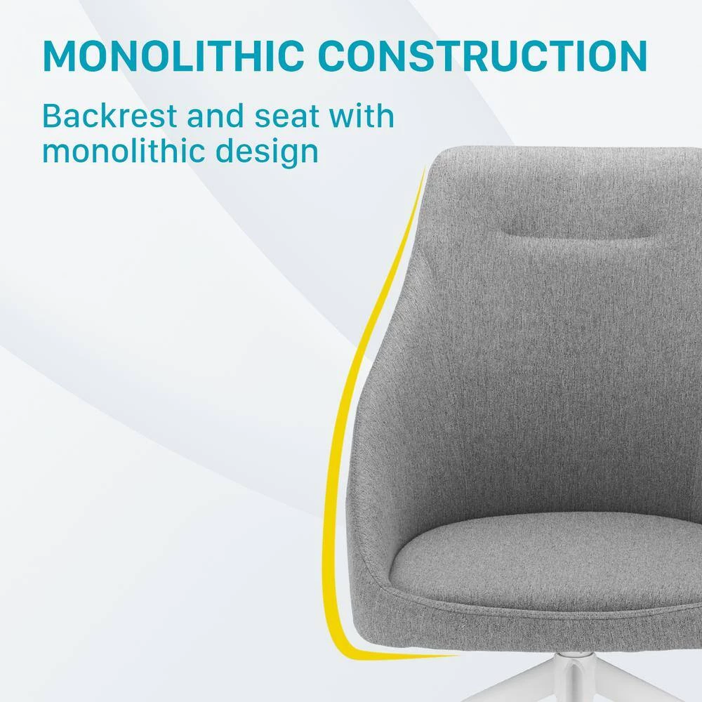 Isla Gray Fabric Upholstered Swivel Task Chair by Furniture of America 2 Isla Gray Fabric Upholstered Swivel Task Chair by Furniture of America - Image 2