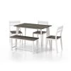 Miley 5-Piece Gray and White Dining Set with Bench by Furniture of America