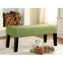 Sandor Green Fabric Upholstered 42"L x 17"W x 18"H Bench by Furniture of America -Furniture of America Sales Store green furniture of america bedroom benches eld cm bn6006gr 31 1000