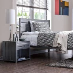 Mondo 1-Drawer Hand-Brushed Silver Nightstand by Furniture of America 13 Mondo 1-Drawer Hand-Brushed Silver Nightstand by Furniture of America -Furniture of America Sales Store hand brushed silver furniture of america nightstands idf 7075n 31 1000