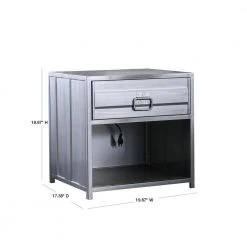 Mondo 1-Drawer Hand-Brushed Silver Nightstand by Furniture of America 9 Mondo 1-Drawer Hand-Brushed Silver Nightstand by Furniture of America -Furniture of America Sales Store hand brushed silver furniture of america nightstands idf 7075n 40 1000