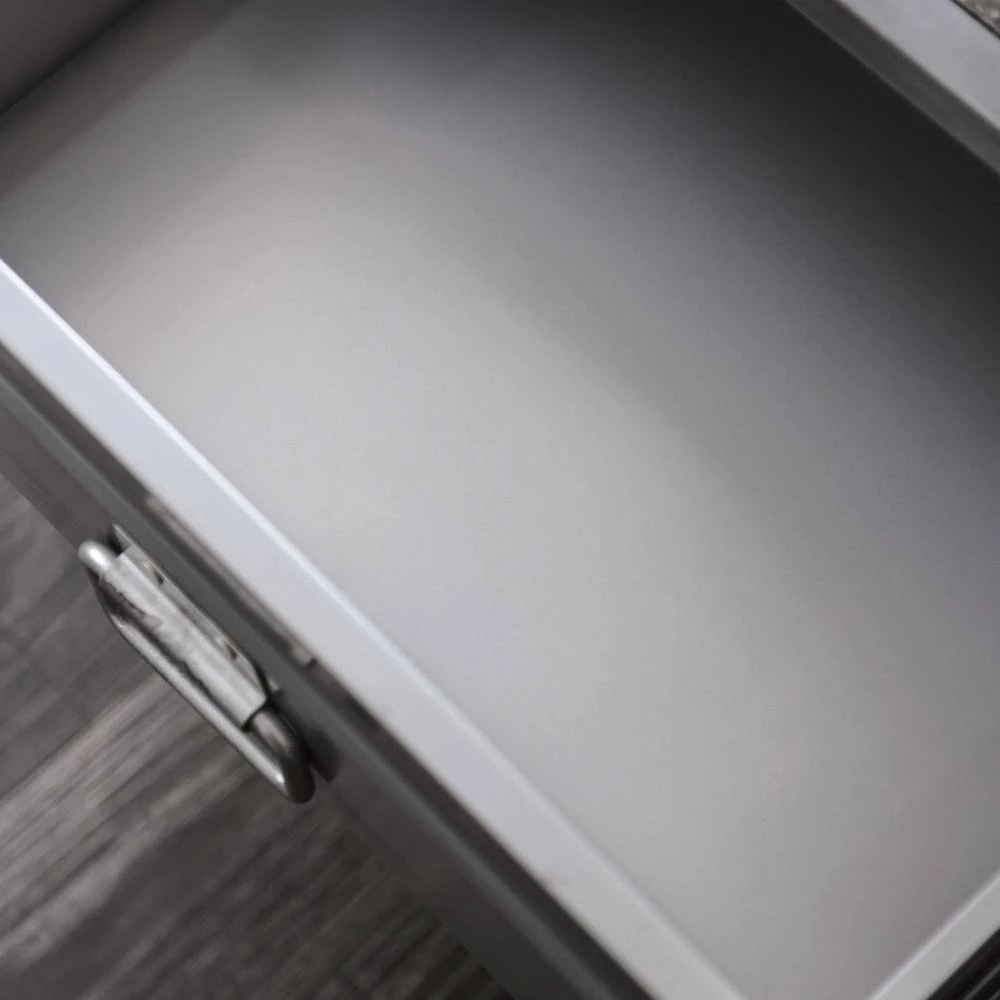 Mondo 1-Drawer Hand-Brushed Silver Nightstand by Furniture of America 5 Mondo 1-Drawer Hand-Brushed Silver Nightstand by Furniture of America - Image 5